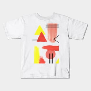 Abstract Composition in Peach and Yellow Kids T-Shirt